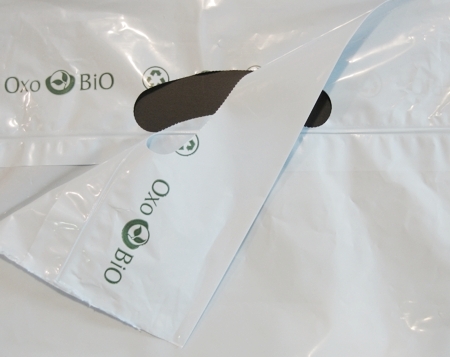 white oxo bio plastic bags