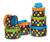 nested boxes mocha dots