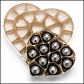 Heart shaped chocolate box inserts gold