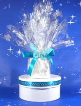 Christmas Cello basket wrap - white snowflakes