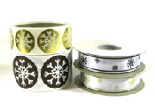 Christmas labels and ribbon