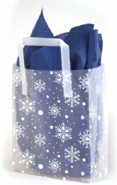 frosted plastic bag white snowflakes
