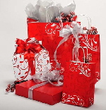 glossy red paper shoppers christmas