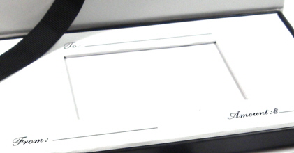 gift certificate closeup